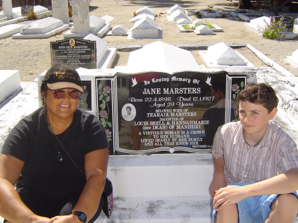 Visiting the grave of my grandmother Here Jane from Manihiki