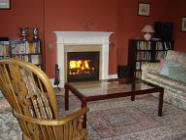 A cosy fire was very welcome  as snow fell lightly against the window outside